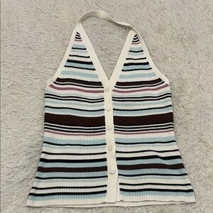 Abercrombie & Fitch Striped Knit Halter Top